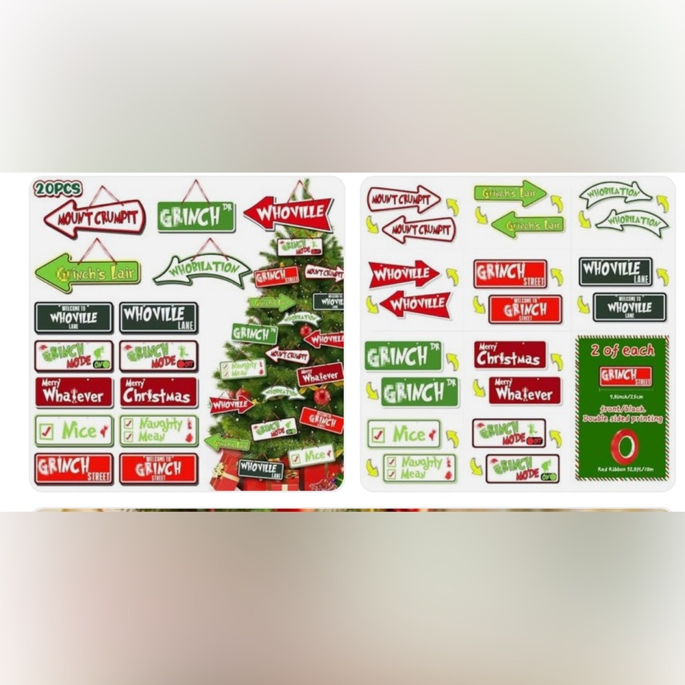 20PCS Christmas Tree Decoration Ornaments, Unique Hanging Ornaments Xmas decor